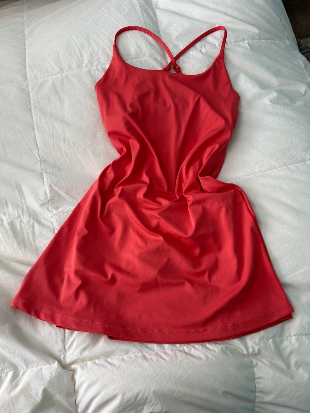 Lou & Grey Red Cross-Back Mini Dress